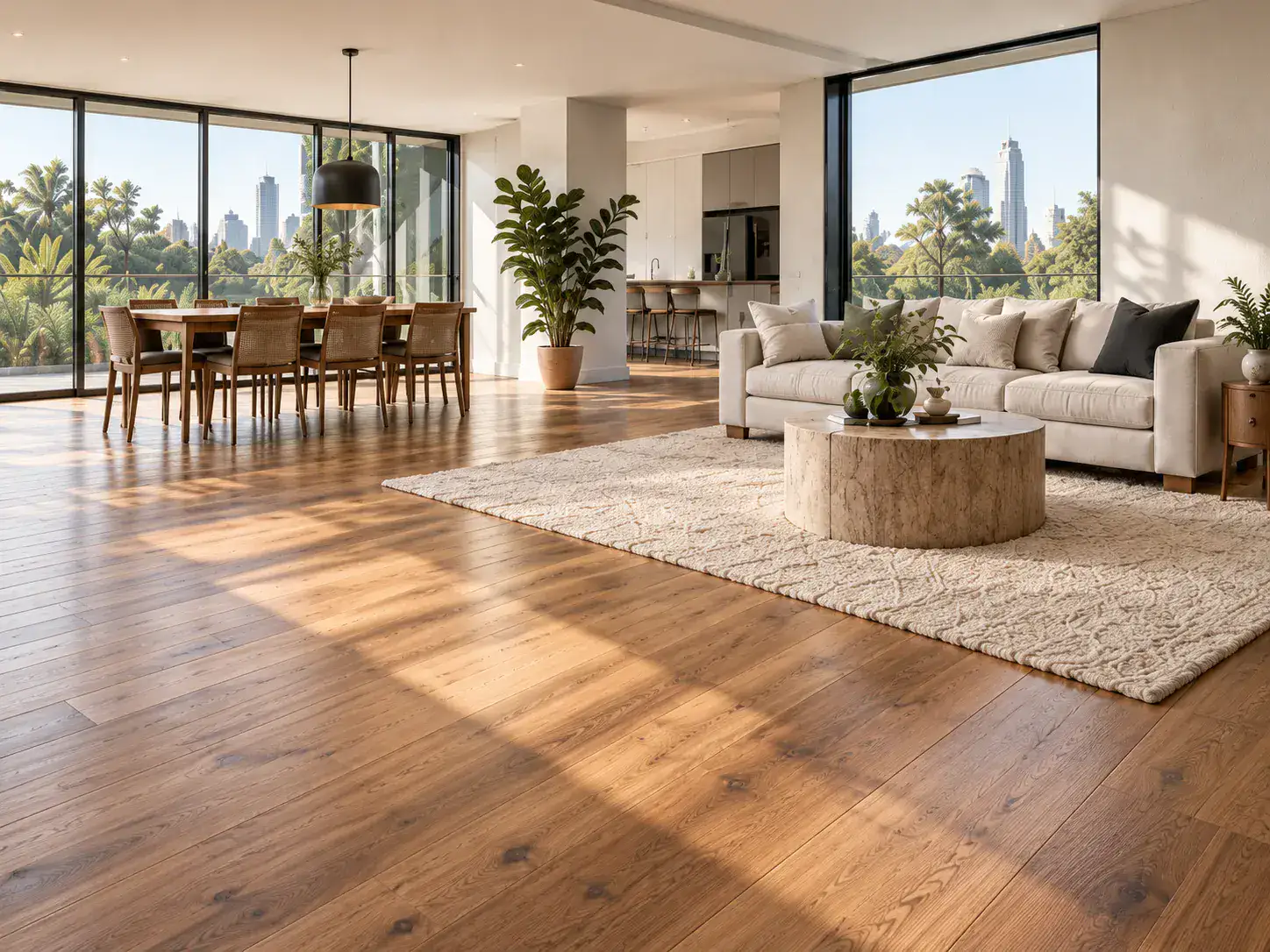 Timber flooring across a Melbourne home interior