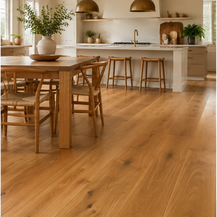 Warm-toned timber floor with visible grain